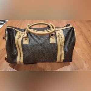 Calvin Klein Monogram brown and Tan Duffel Bag